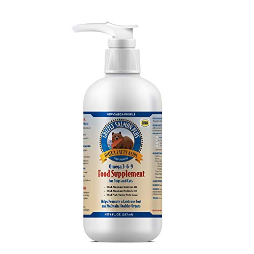 Grizzly Salmon Oil All-Natural Dog Food Supplement in Pump-Bottle Dispenser