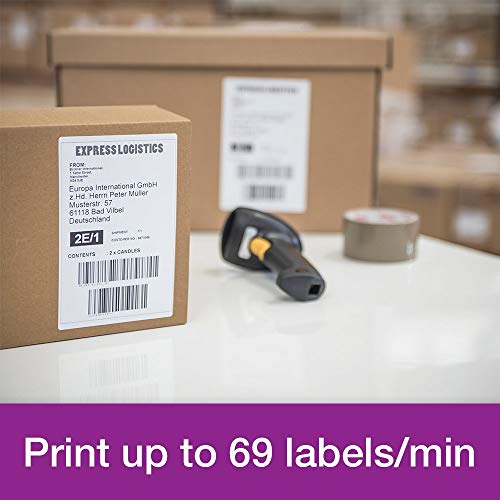 Brother QL-1100 Label Maker, USB 2.0, Shipping & Barcode Label Printer, Desktop, Up to 4 inch Wide Labels, Includes 41 x Large Shipping Labels & 62mm Continuous Tape Roll, UK Plug