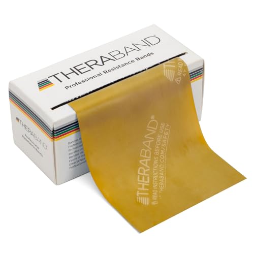 THERABAND Original Fitness Band Latex Resistance Bands - Storage Roll 5.5 Metres, 100% Natural Latex, Ideal for Rehabilitation, Muscle Conditioning, Full Body Workout, 8 Resistance Strengths
