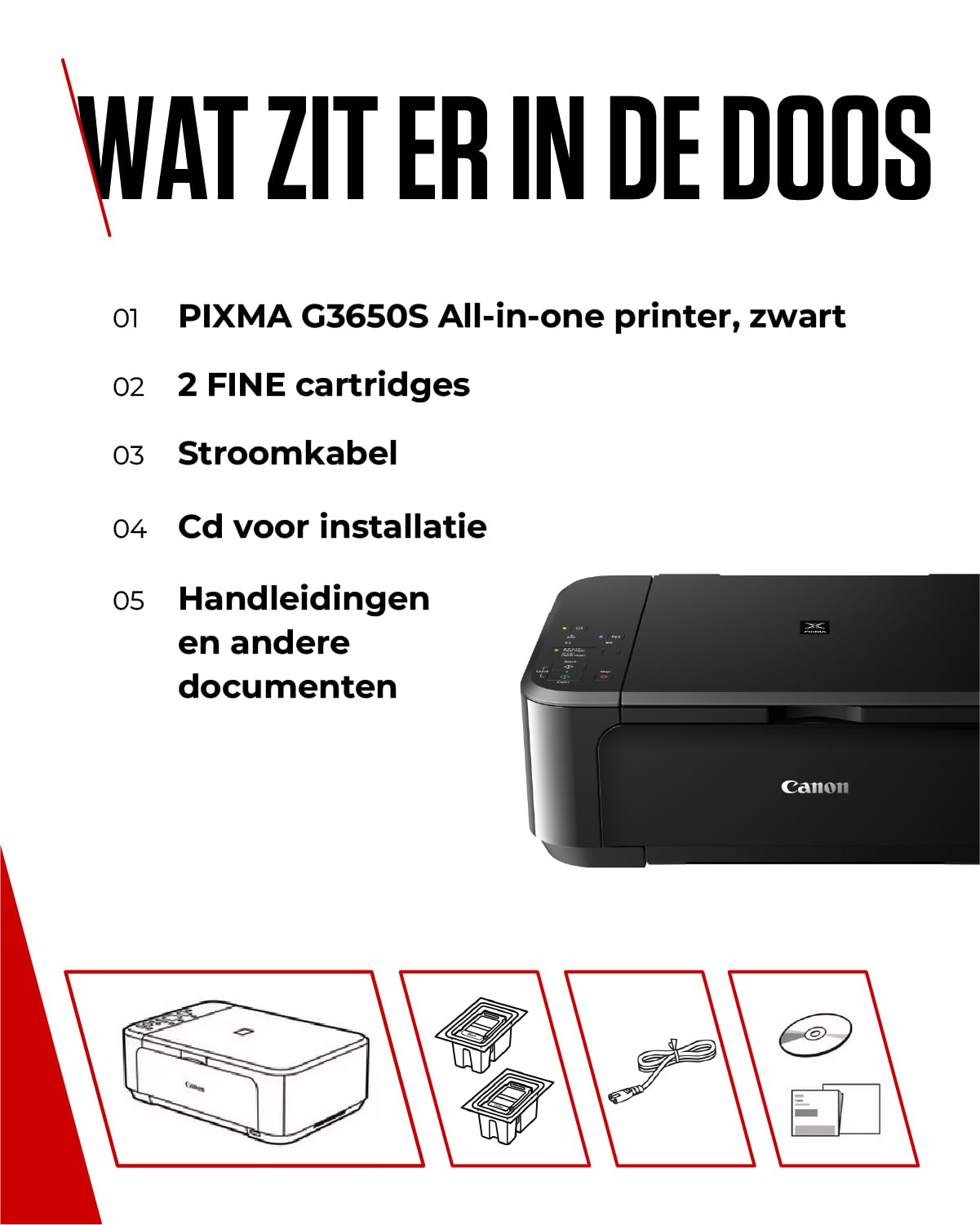 Canon PIXMA MG3650S Series - All-in-One Printers, Copier & Scanner for Home Use | Wireless Smartphone Connectivity | Canon Printer Home Printers