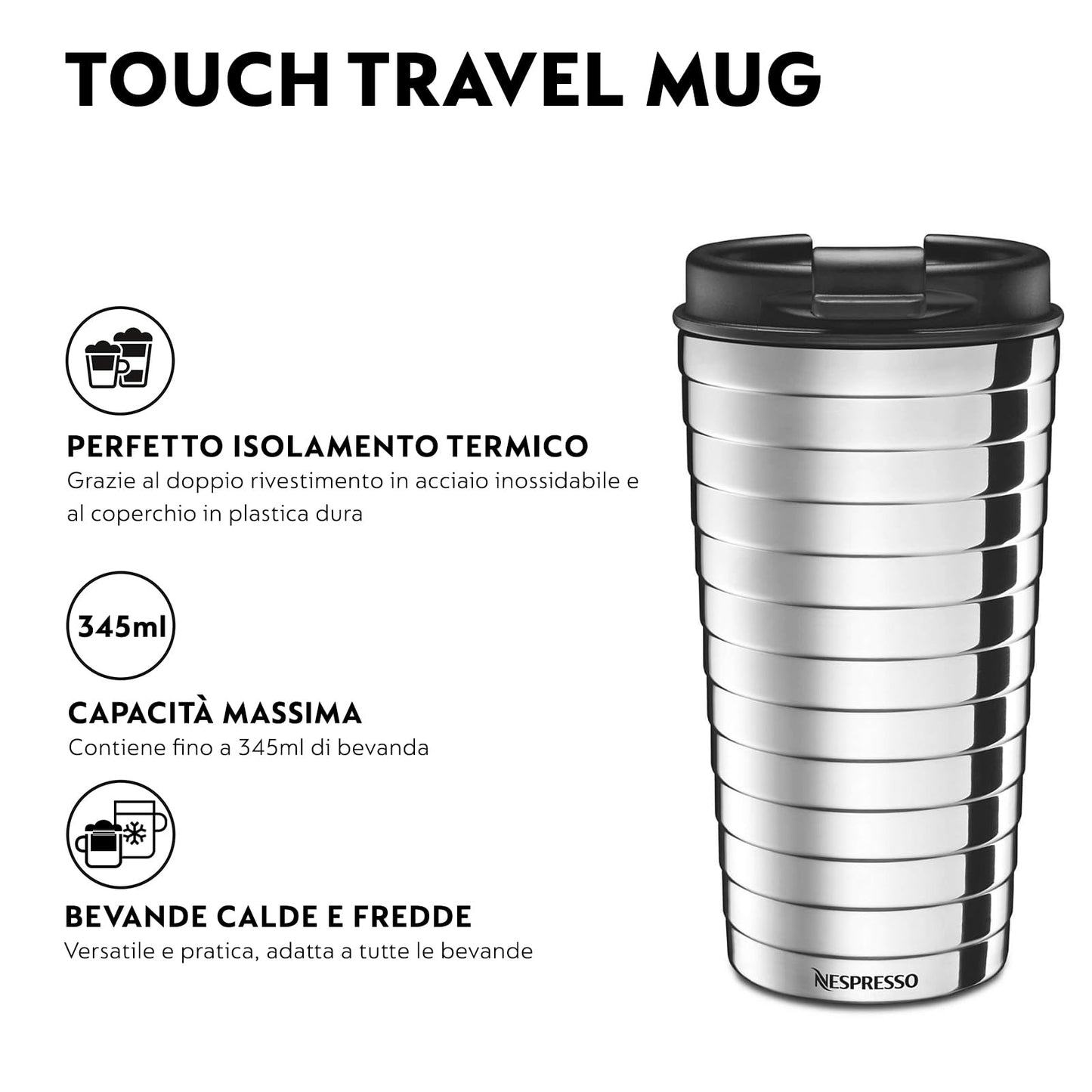 Nespresso Nomad Travel Mug, Travel Mug, Touch, 345 ml