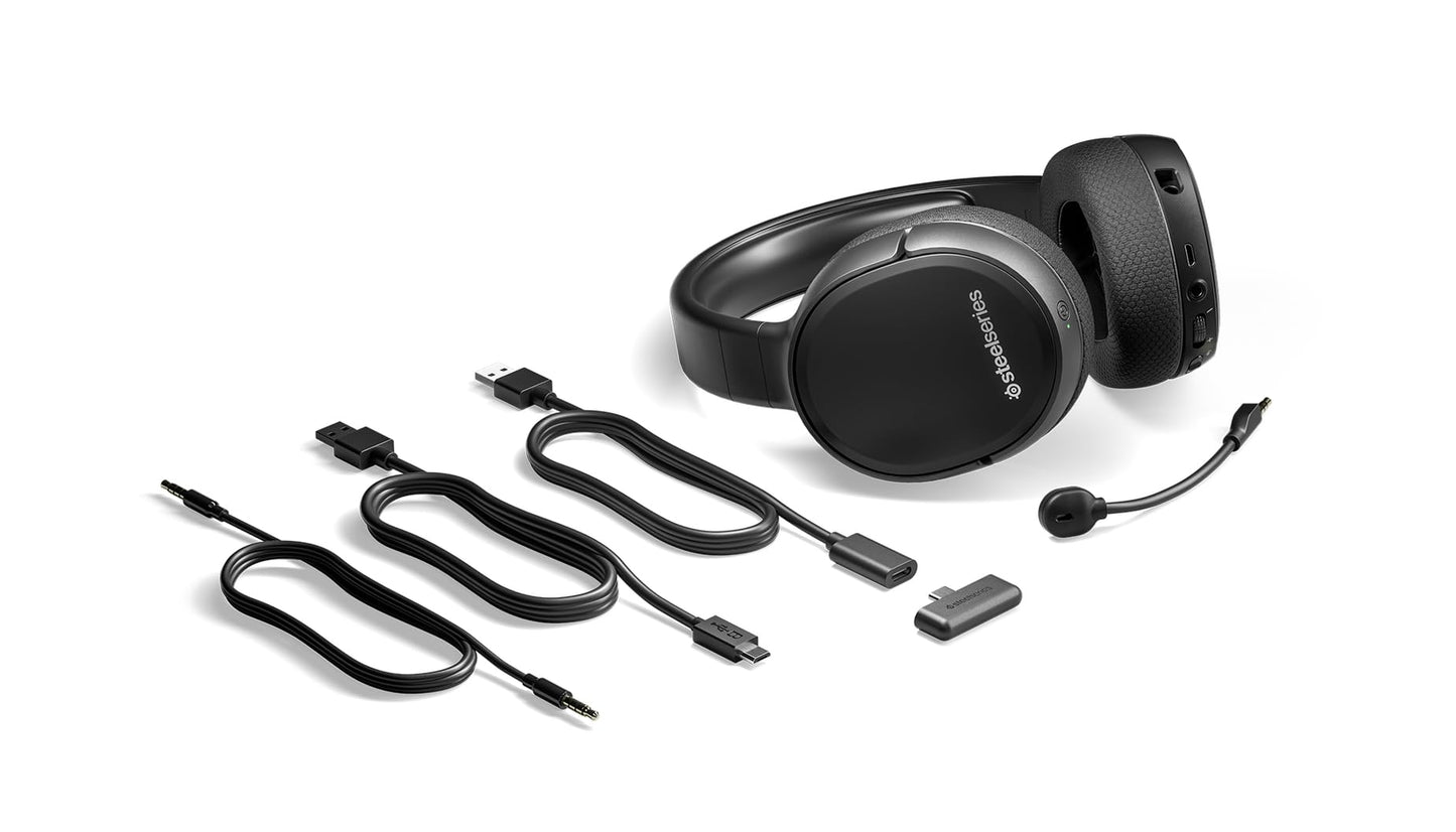 SteelSeries Arctis 1 Wireless Gaming Headset – USB-C – Detachable Clearcast Microphone – for PC, PS4, Nintendo Switch and Lite, Android – Black