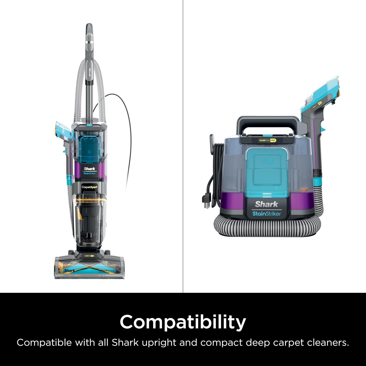 Shark EXCM48 CarpetXpert Deep Clean Pro Formula for Shark Upright & Portable Carpet cleaners, formulated for all carpets, upholstery & area rugs, eliminates tough pet messes and odors, 48oz