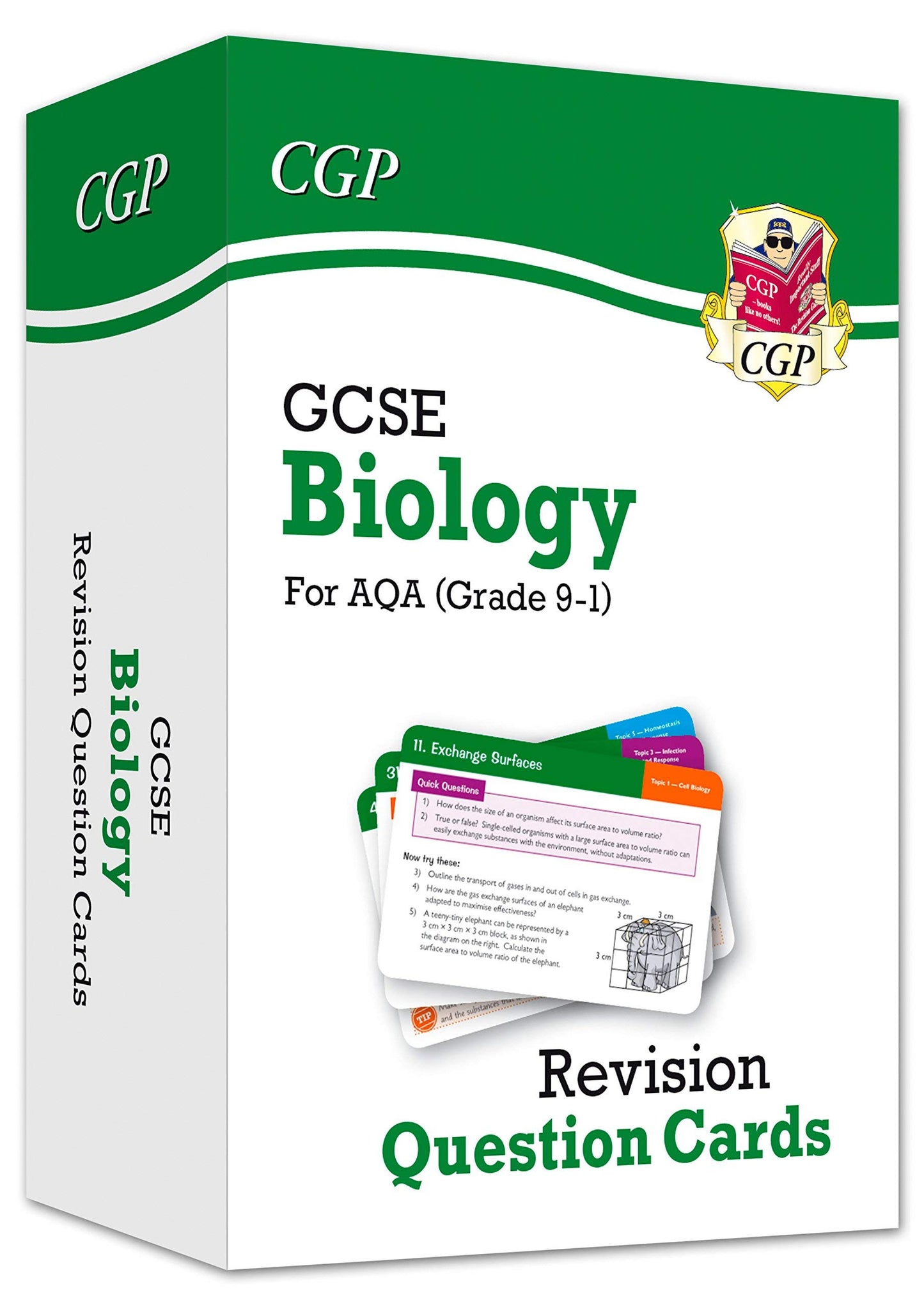 CGP GCSE 9-1 AQA Revision Question Cards 3 Books Collection Set (Biology, Physics, Chemistry)