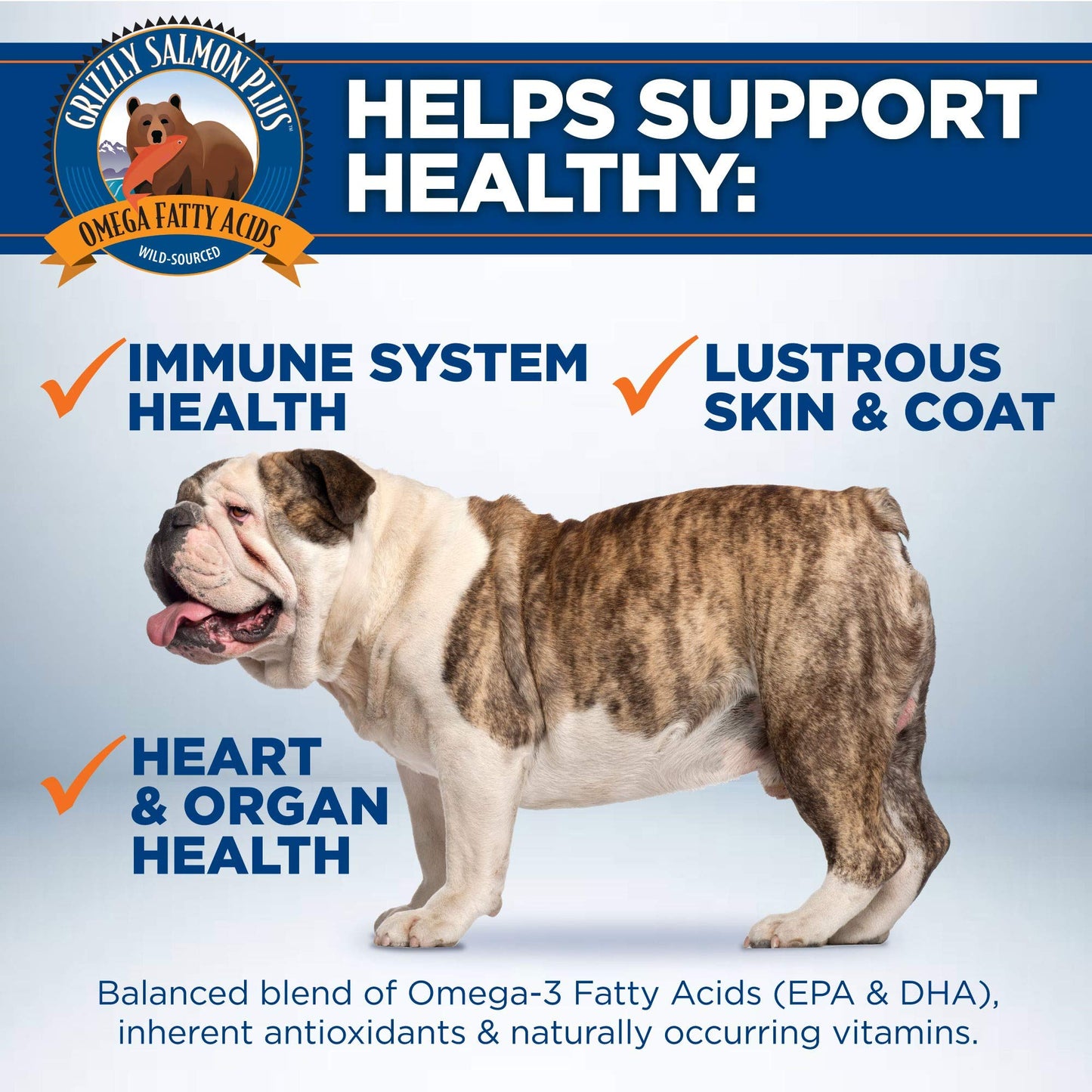 Grizzly Salmon Oil All-Natural Dog Food Supplement in Pump-Bottle Dispenser