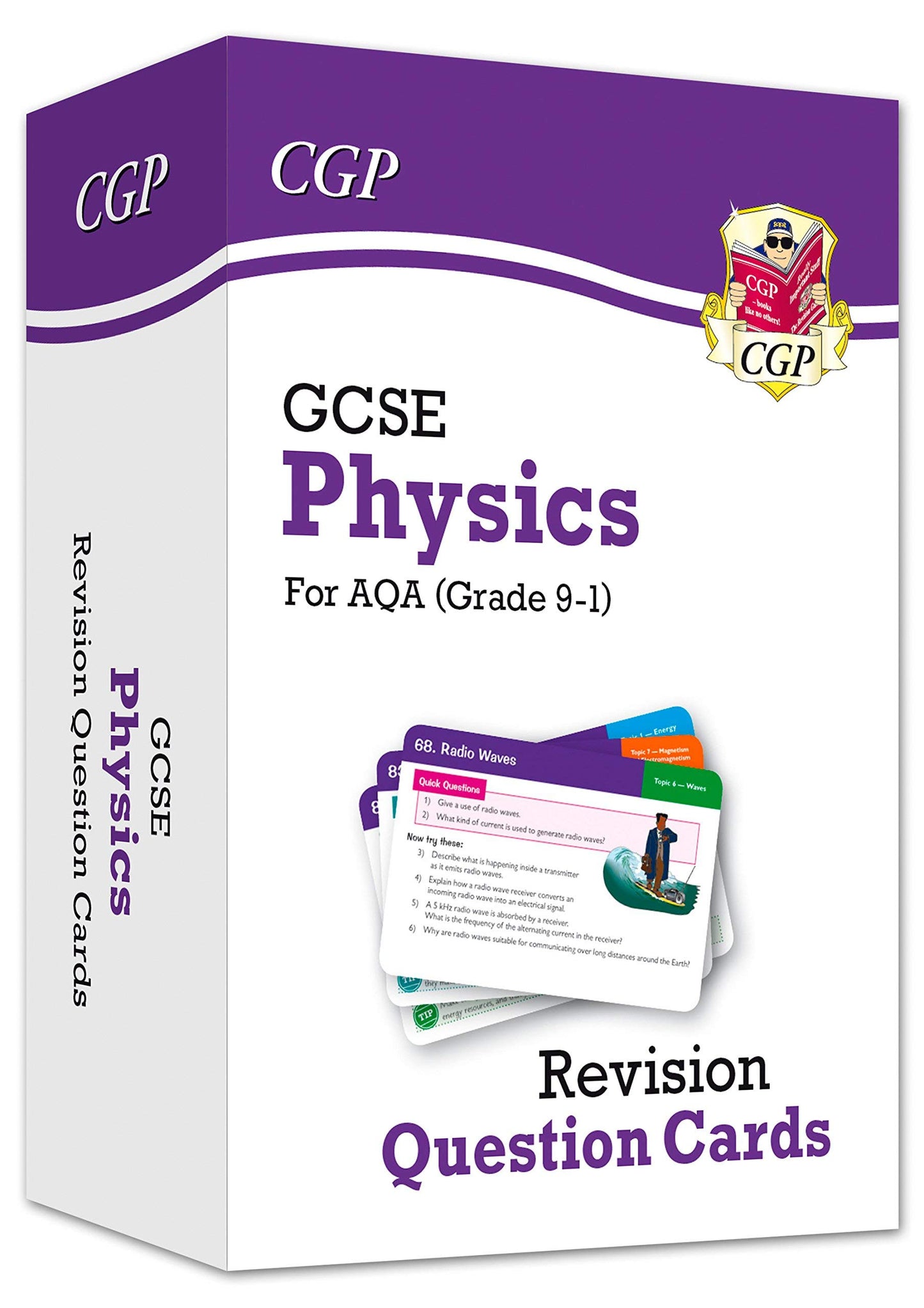 CGP GCSE 9-1 AQA Revision Question Cards 3 Books Collection Set (Biology, Physics, Chemistry)