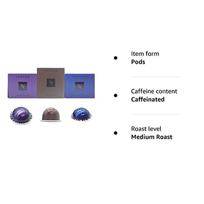 Nespresso Vertuo Intense Powerful Selection Mix Long Expiry Coffee Pods Capsules Intenso Altissio Diavollito 30 Pods 3 Sleeves