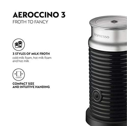 Nespresso Aeroccino 3 Milk Frother Black