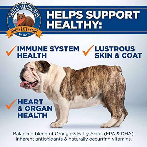 Grizzly Salmon Oil All-Natural Dog Food Supplement in Pump-Bottle Dispenser