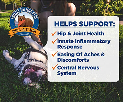 Grizzly Salmon Oil All-Natural Dog Food Supplement in Pump-Bottle Dispenser