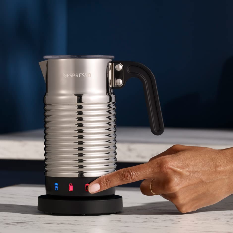 NESPRESSO Aeroccino 4 Milk Frother, Electric Foam Conditioner for 120 ml Creamy Milk Foam and 240 ml Hot Milk, Dishwasher Safe Frother, Silver