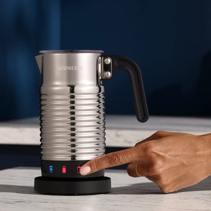NESPRESSO Aeroccino 4 Milk Frother, Electric Foam Conditioner for 120 ml Creamy Milk Foam and 240 ml Hot Milk, Dishwasher Safe Frother, Silver