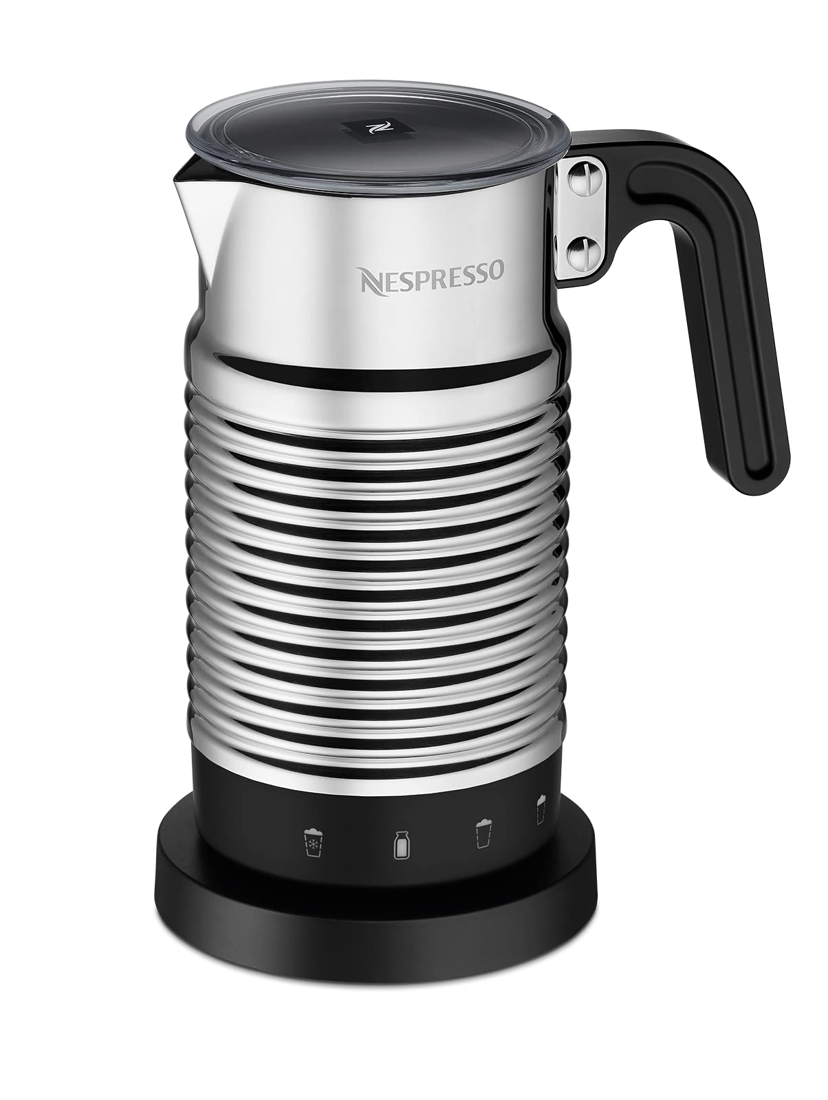 NESPRESSO Aeroccino 4 Milk Frother, Electric Foam Conditioner for 120 ml Creamy Milk Foam and 240 ml Hot Milk, Dishwasher Safe Frother, Silver