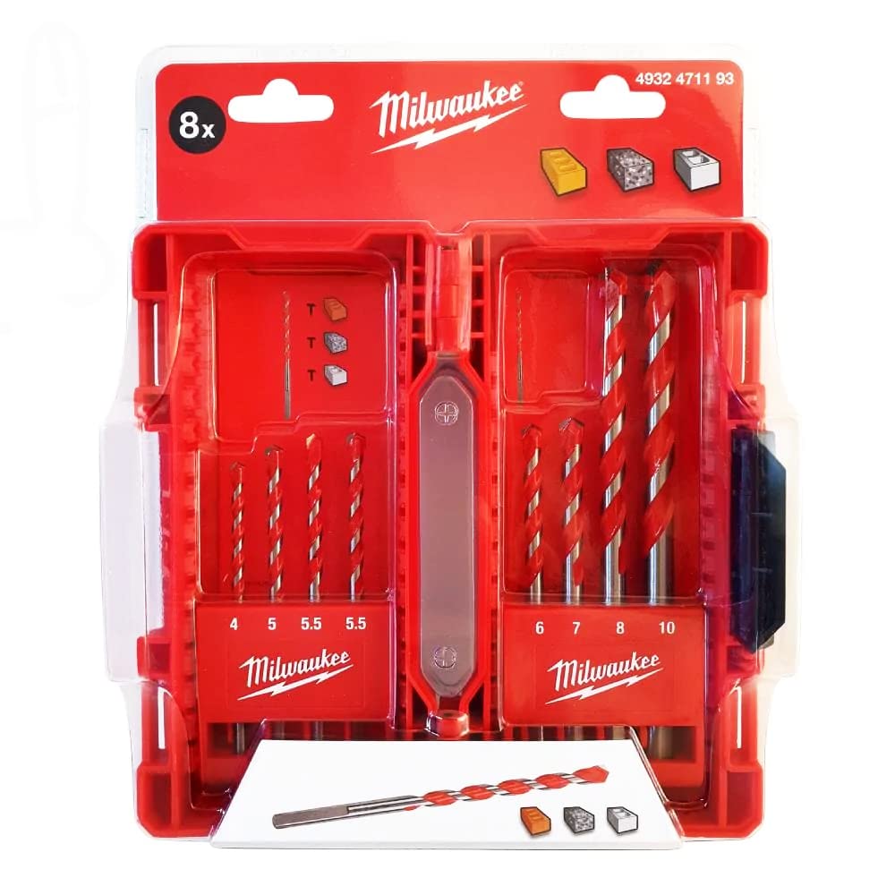 Milwaukee Premium 3 Sided Concrete Drill Bit (Pack of 8) 4932471193